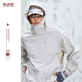 BJHG不计后果设计感拉链polo防晒衣男夏季2025新款撞色拼接防晒服