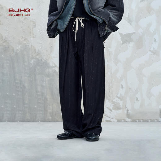BJHG不计后果休闲裤子男款秋季潮牌2025新款美式复古宽松西装裤 商品图2