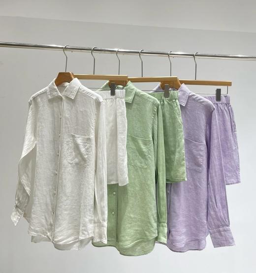 重磅推荐！无补！lp亚麻套装   马卡龙色系  亚麻衬衫/亚麻短裤  进口32支超细亚麻 商品图0