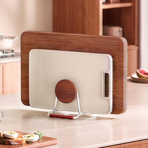 摩登主妇中古风砧板架厨房台面收纳置物架锅盖架子案板菜板放置架 商品图0