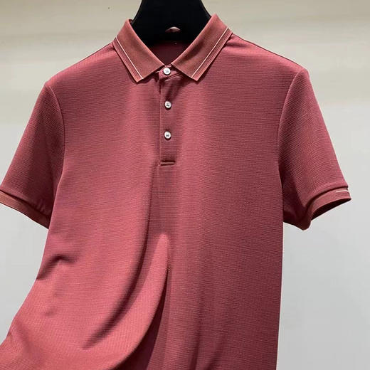 纯色网格纹夏季桑蚕丝男士休闲商务翻领上衣  YH-2433* 商品图1