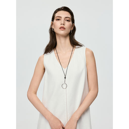 棉仓363616040-初棉棉麻V领连衣裙 商品图2