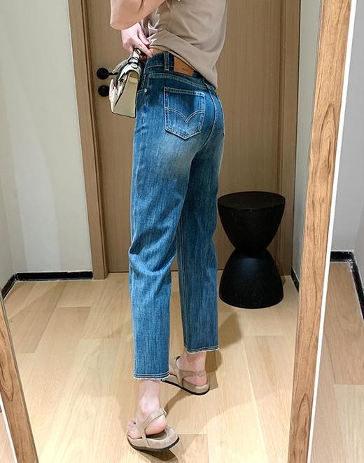 土耳其四面弹面膜法棍裤清风蓝薄软九分毛边直筒牛仔裤 商品图13