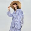棉仓363604058-初棉海雾蓝白条重工刺绣提花衬衫 商品缩略图0