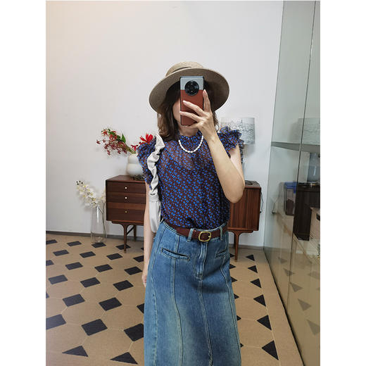 法式chic 草编平顶帽 细腻纹理 帽型挺括 造型时髦吸睛 可调节围度 商品图2