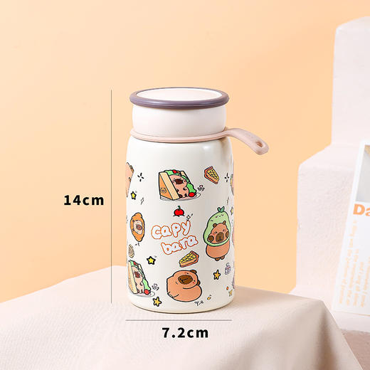 【卡皮巴拉萌宠杯，颜值与实力并存】316不锈钢双饮设计✨长效保温保冷❄夏日冷库冬日暖宝🌞孩子爱不释手的喝水神器！ 商品图5