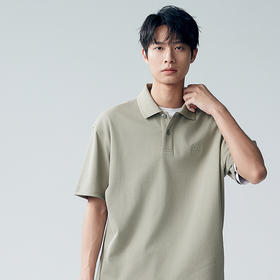 棉仓353802018-液氨双面大珠地宽松廓型落肩小绣花POLO