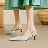 【预售5天】法式气质小方头后绊带高跟鞋女夏新款百搭后空单鞋真皮细跟包头凉鞋DYJ&CH2638 商品缩略图2