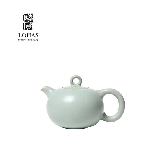 陆宝陶瓷汝窑单壶家用茶壶宋汝窑瓷器天青色汝窑功夫茶具陆宝汝窑圆珠壶天青色 商品图0