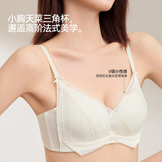 熳洁儿 法式三角杯内衣小胸聚拢性感蕾丝网纱后背透气25261503 商品图2