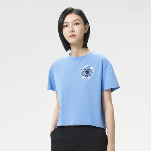 北极狐 女士户外短袖T恤 2025春夏新款短款宽松全棉上衣 14600213 商品图1