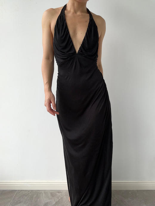 CG｜South Beach Dress [ 黑色挂脖针织连衣裙] 商品图0