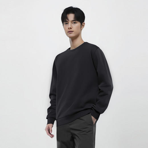 【棉100%】圣得西男士长袖T恤2025年棉弹舒适纯色百搭内搭上衣 商品图3