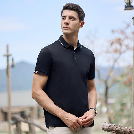 范可思高端BA宝莉间边Polo衫男士夏季高端商务休闲翻领薄款T恤衫休闲爸爸装上衣#2252 商品图2