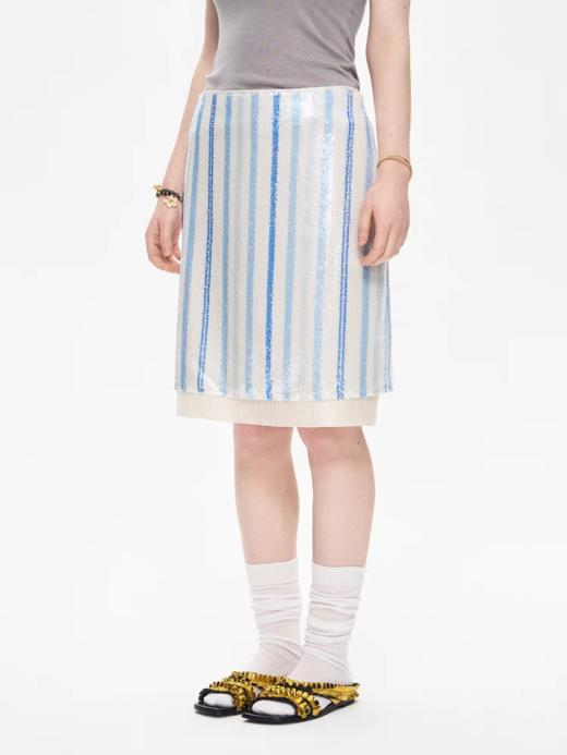 local tag/It25ssk42/蔚蓝海岸闪片条纹半裙 商品图0