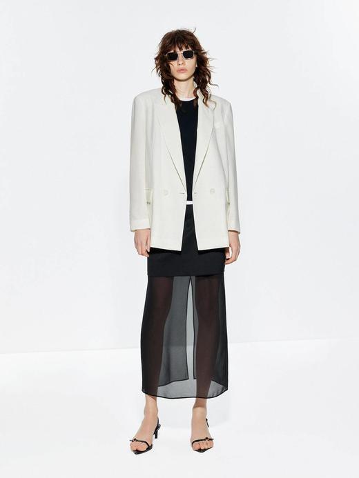 【大都会】MOCO C+通勤|绵羊毛肌理廓形中长 款西装 商品图1