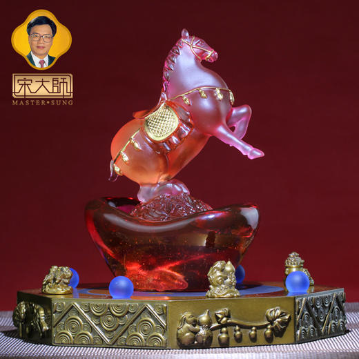 宋韶光大师 新款马富贵古法琉璃家居摆件办公室乔迁开业礼物 商品图3