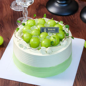 【茉香青提】夏日清爽ins风的茉莉花奶油-水果夹心生日蛋糕