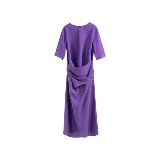 绽放398朵/【多巴胺系列】酵素洗汉麻棉短袖系带收腰设计感连衣裙 商品图4