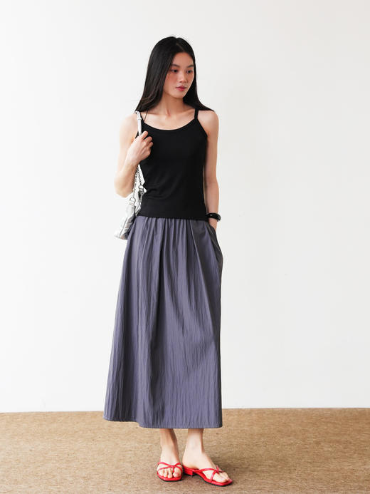 元气多巴胺透气抗皱微皱肌理松紧腰休闲山本半裙 商品图14