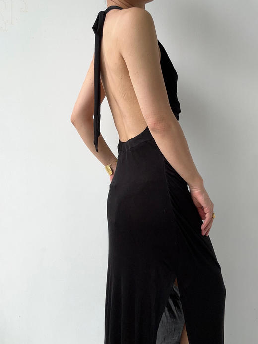 CG｜South Beach Dress [ 黑色挂脖针织连衣裙] 商品图2