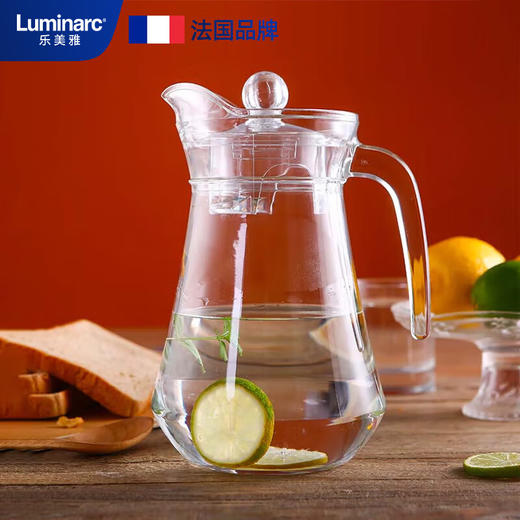乐美雅玻璃水壶冷水壶大口径饮料茶壶冰箱家用大容量鸭嘴壶1.3L凉水壶_MW 商品图0