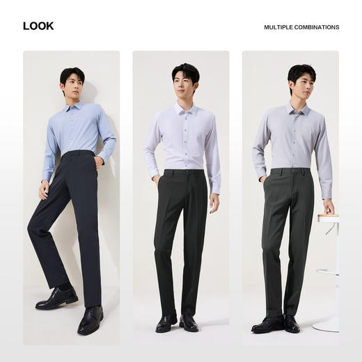 【犀牛褶/免烫】柒牌西裤男士2025秋季新款直筒中腰商务休闲西裤129H72780 商品图3