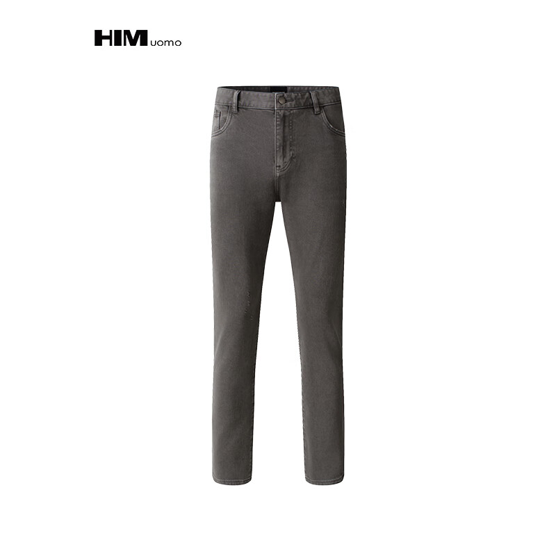 HIM漢崇 复古做旧吊磨小破牛仔裤男舒适修身弹力休闲裤 2026春季