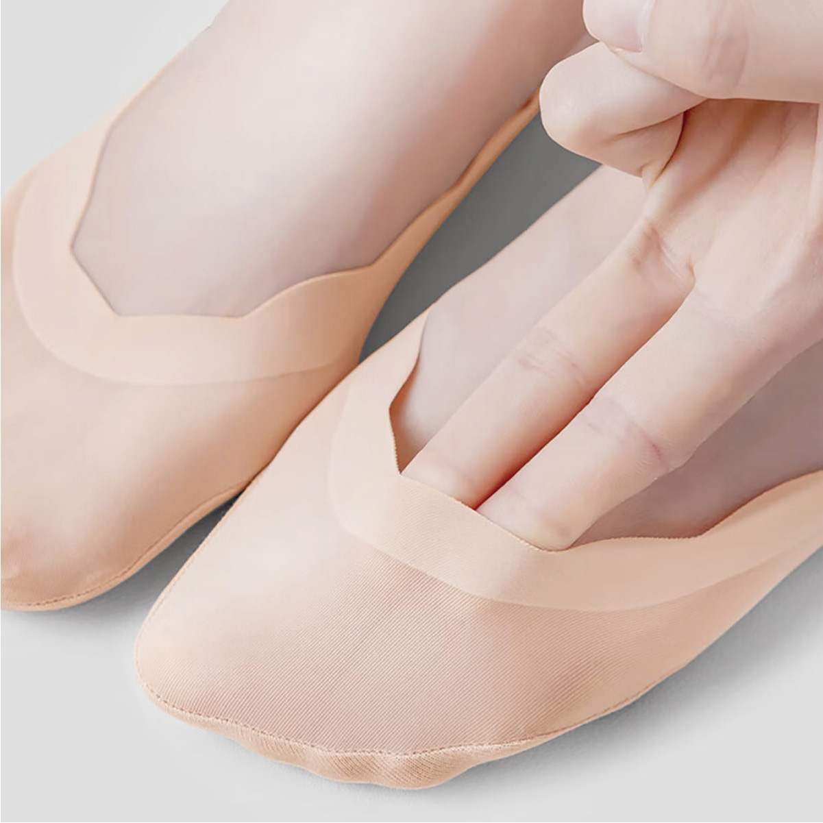 ATF2405 波浪花边夏日冰丝船袜薄款后跟硅胶防滑一体冰丝短袜