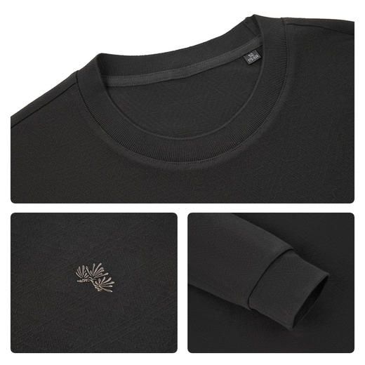 【国风新中式】柒牌长袖套头卫衣男士秋冬新款圆领弹力长袖上衣129W70620 商品图3