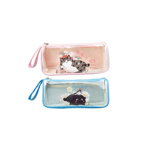 齐心笔袋WHAS0012猫在花间 大容量三角 商品图3