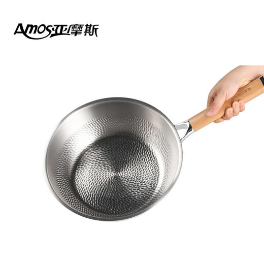 【28cm】【纯钛板材】亚摩斯 纯钛炒锅煎炒王 AS-CG28AH(Ti) 轻量设计一锅多用 商品图2