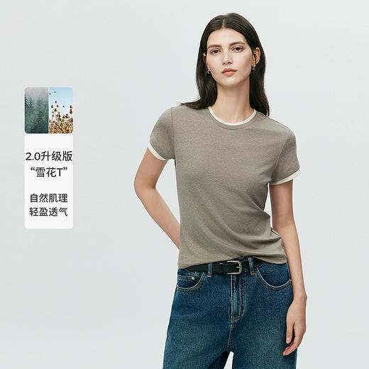 棉仓363601074-初棉假两件雪花T恤 商品图0