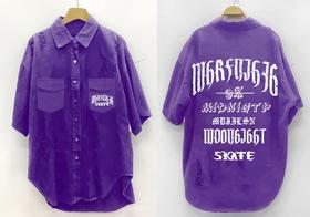 N磨破后幅字母大图短袖衬衫(黑)夏季151020620321