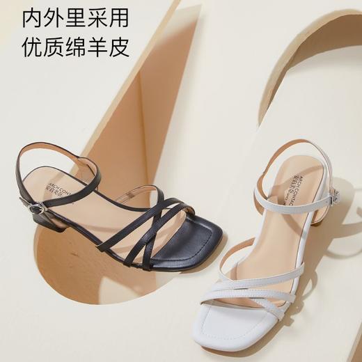 高跟凉鞋 | ARCHCONTACT安启美奈 日系舒适简约百搭 方头一字带鞋52749 商品图2