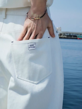 Evistub/E-5XCK604/休闲白牛仔裤男夏季