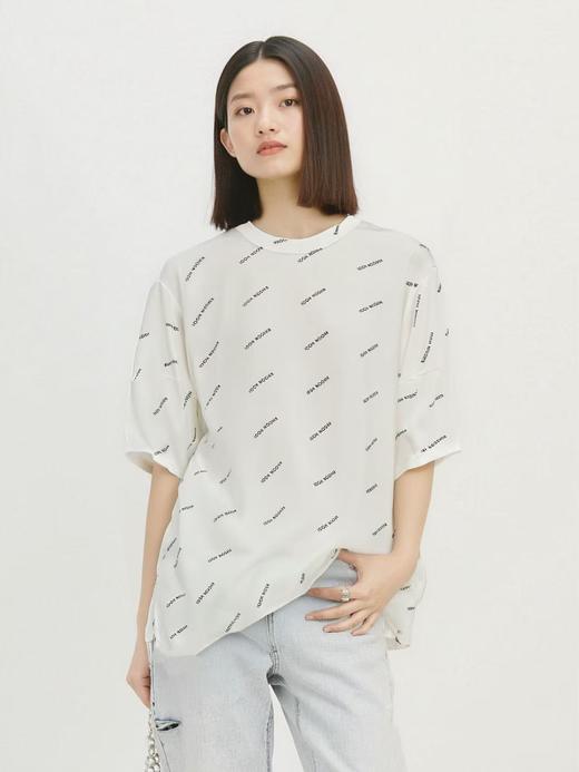 今日推荐-潮牌1611莫代尔棉字母花苞袖短袖T恤M1-1-喜出 商品图2