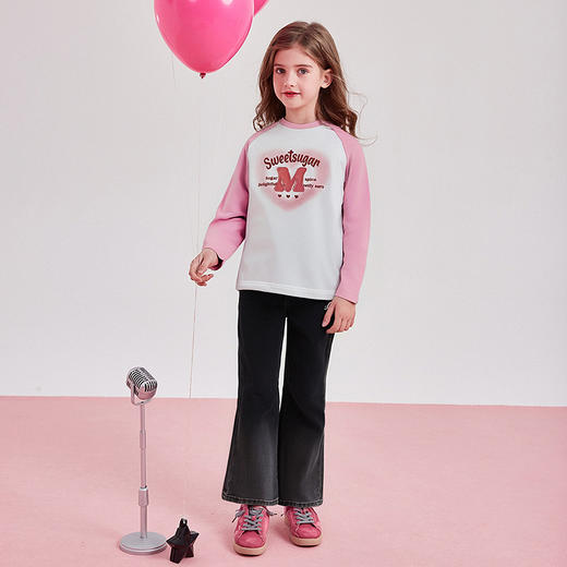 笛莎Deesha 童装女童裤子2025秋新款女童喇叭牛仔裤 商品图2