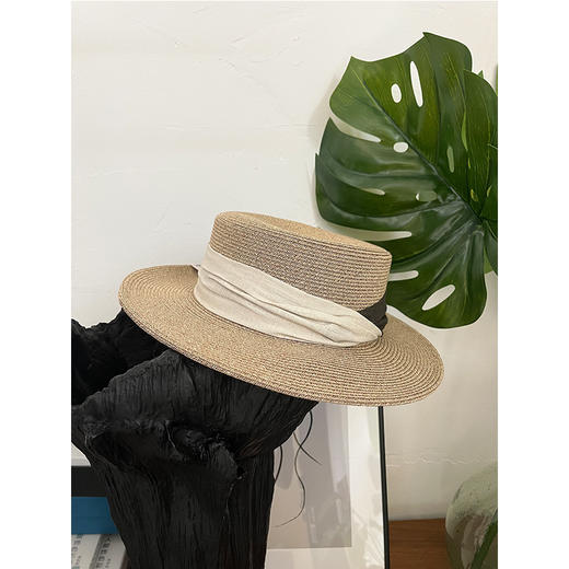 法式chic 草编平顶帽 细腻纹理 帽型挺括 造型时髦吸睛 可调节围度 商品图9