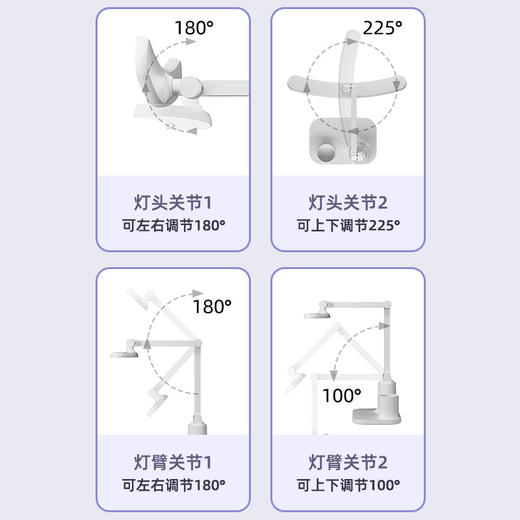 【led折叠台灯】学生学习护眼专用阅读灯 宿舍充电床头灯卧室定时夜灯  商品图2