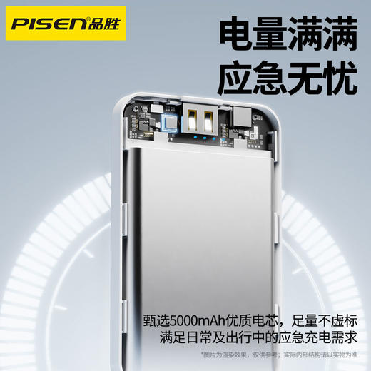 品胜 12W Mini充电宝5000毫安 便携小巧移动电源适用苹果iPhone16/15华为小米oppo安卓手机 商品图1