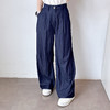 新款百搭休闲透气亚麻长裤阔腿裤肌理感自然褶皱休闲裤 商品缩略图4