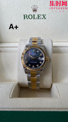 劳力士GS日志31系列 女款日志31mm 间金黑贝母钻面 女士腕表 2236机 新品劳力士女款蚝式日志型腕表31mm 到货