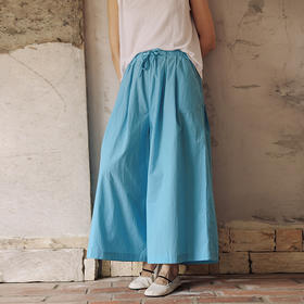 绽放女装365朵/【多巴胺系列·艺术家】高密棉松紧腰九分阔腿裤女