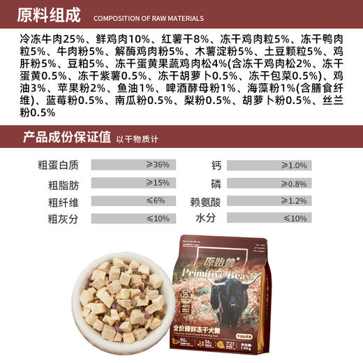 【全新升级】原始兽臻鲜多拼冻干生骨肉主粮猫粮1.35kg/犬粮1.5kg 95%动物源蛋白 线下款 商品图3