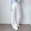 新款百搭休闲透气亚麻长裤阔腿裤肌理感自然褶皱休闲裤 商品缩略图0