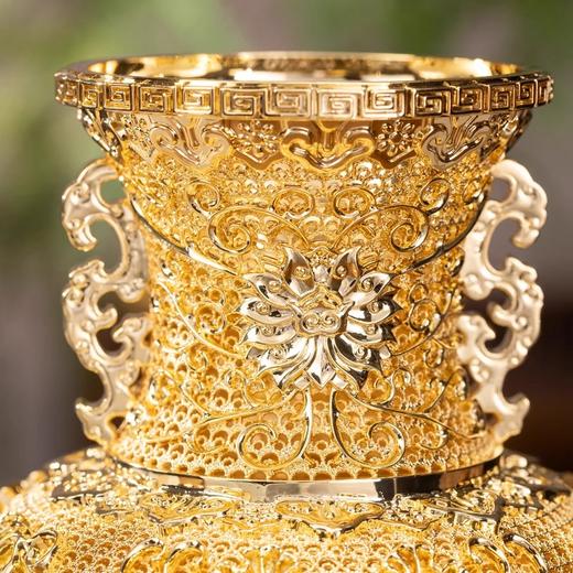 【预售】朱炳仁 丨莲年如意花丝花瓶黄铜摆件客厅玄关装饰摆件中式礼物乔迁开业 付款成功后7-15天发出 商品图3