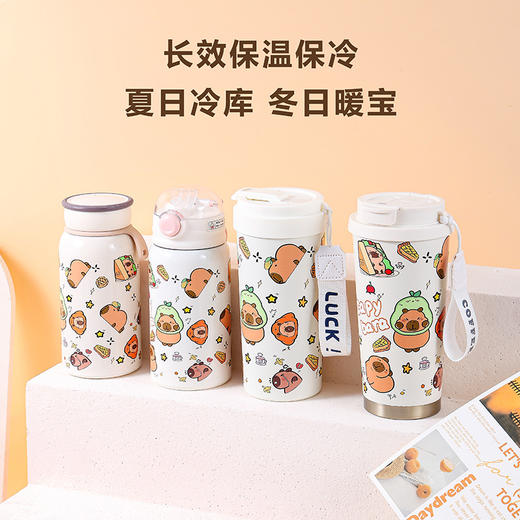 【卡皮巴拉萌宠杯，颜值与实力并存】316不锈钢双饮设计✨长效保温保冷❄夏日冷库冬日暖宝🌞孩子爱不释手的喝水神器！ 商品图2