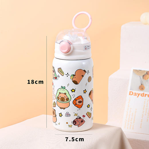 【卡皮巴拉萌宠杯，颜值与实力并存】316不锈钢双饮设计✨长效保温保冷❄夏日冷库冬日暖宝🌞孩子爱不释手的喝水神器！ 商品图10