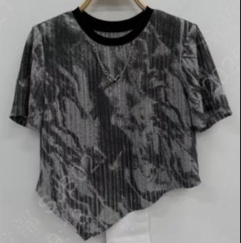 NC不规则金属链短袖小衫（灰）夏季152510050321 商品图0